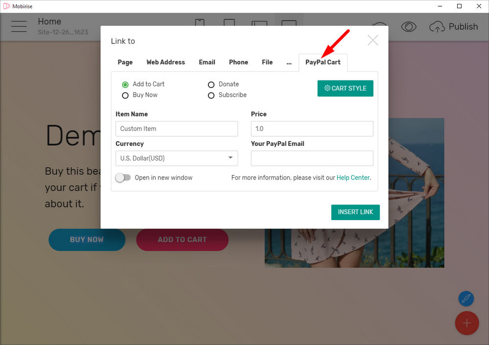 Also, you can add the Donate button. Paypal Shopping Cart is a paid extension, and you should purchase it to use it.
